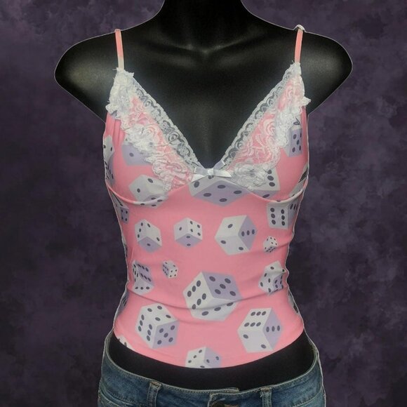 omighty Tops - O-Mighty Lucky You Lace Cami